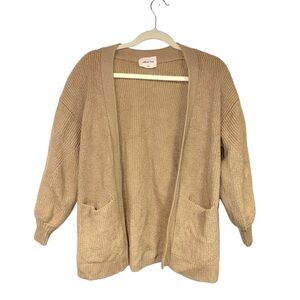 Wilfred Free‎ 100% Merino Wool Unwind Cardigan Camel Tan With Pockets Size S